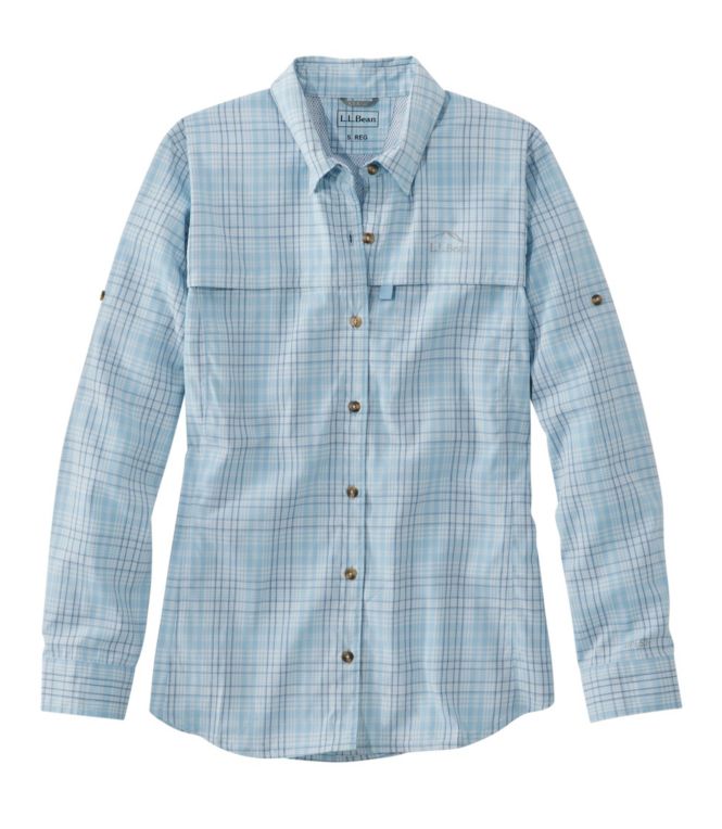 Women's Tropicwear Shirt, Plaid Long-Sleeve - LLBeanoutlets