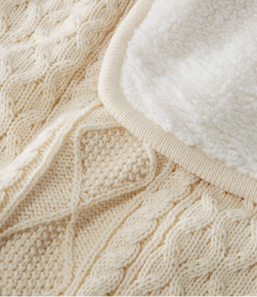 Fisherman Cabled Fleece Throw - LLBeanoutlets