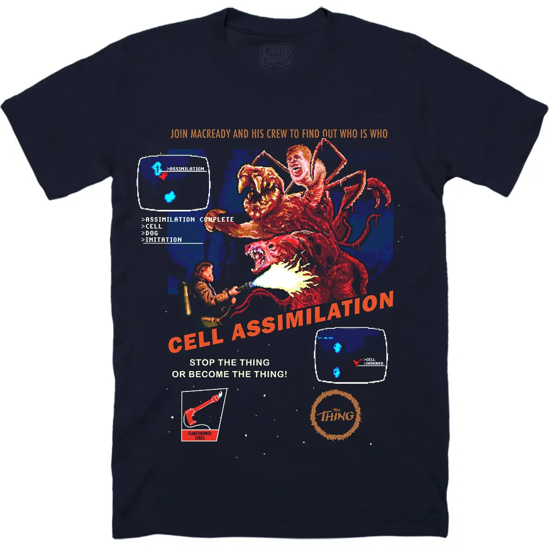 THE THING: RETRO VIDEO GAME - T-SHIRT (MIDNIGHT NAVY) - LLBeanoutlets
