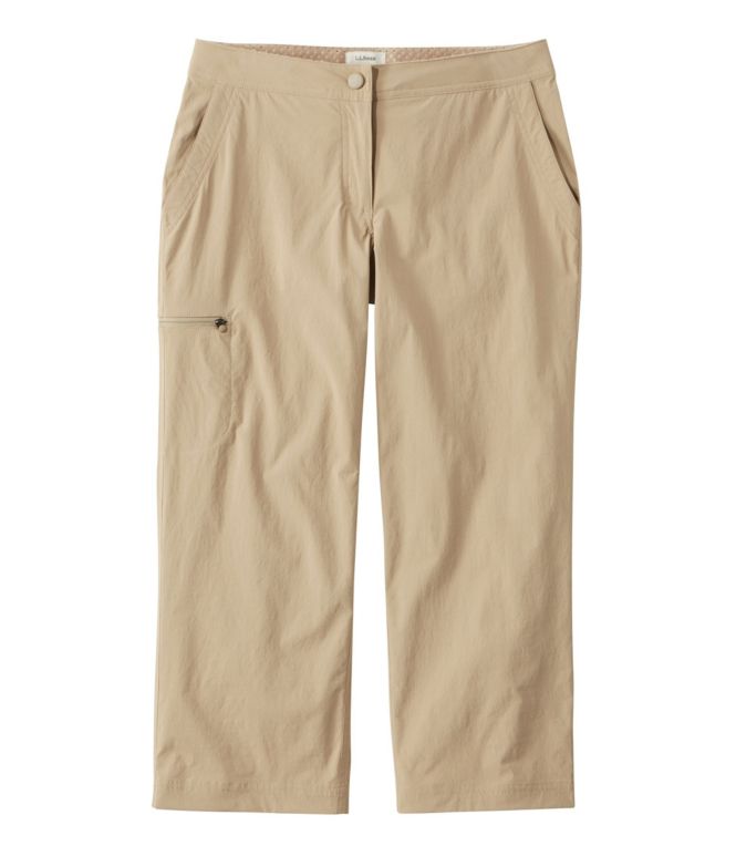 Women's Water-Repellent Comfort Trail Pants, Mid-Rise Straight-Leg Crop - LLBeanoutlets