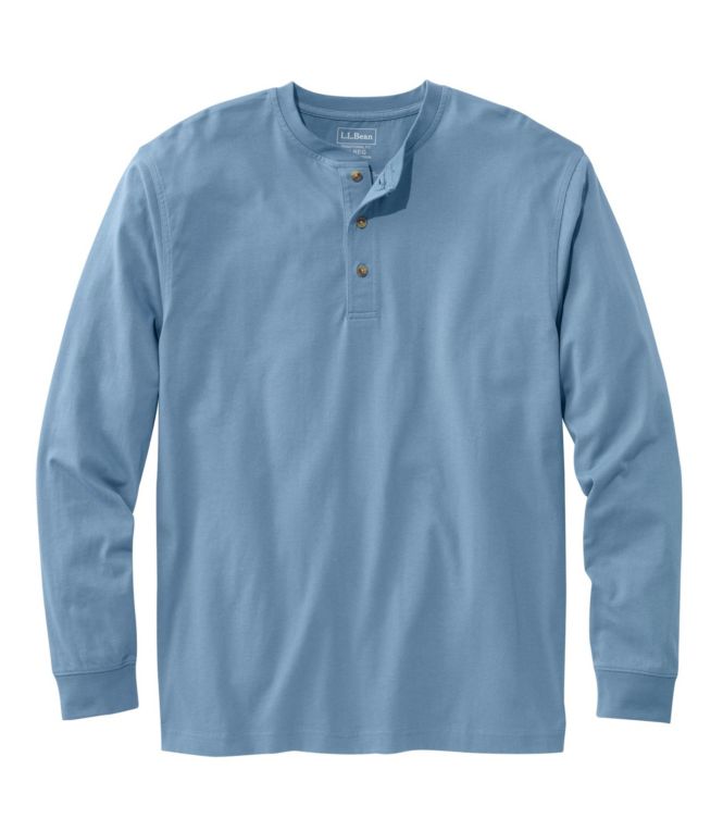 Men's Carefree Unshrinkable Tee, Traditional Fit, Long-Sleeve Henley - LLBeanoutlets