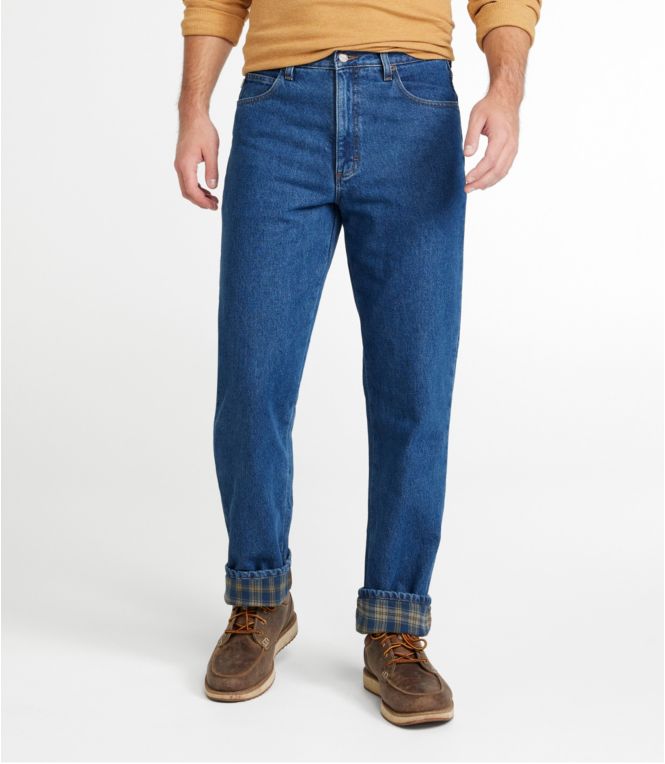 Men's Double L® Jeans, Natural Fit, Flannel-Lined - LLBeanoutlets