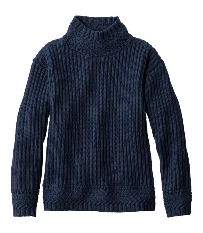Women's Signature Original Cotton Ribbed Sweater, Mockneck - LLBeanoutlets