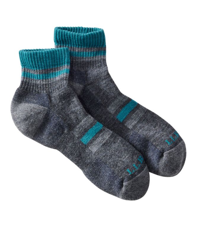 Adults' Katahdin Hiker Socks, 1/4 Crew Stripe - LLBeanoutlets