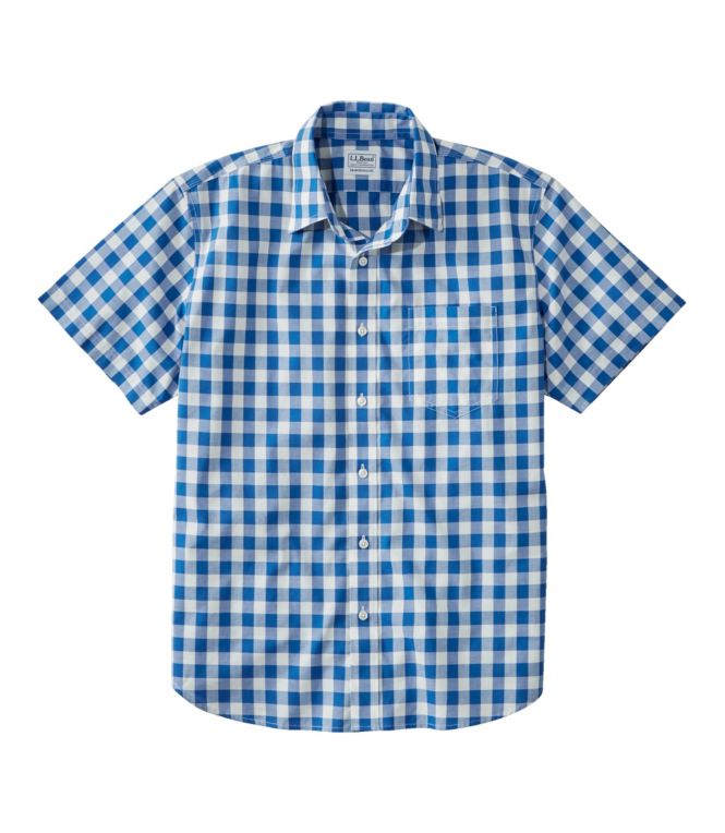 Men's Bean's Wrinkle-Free Everyday Shirt, Traditional Untucked Fit, Plaid, Short-Sleeve - LLBeanoutlets