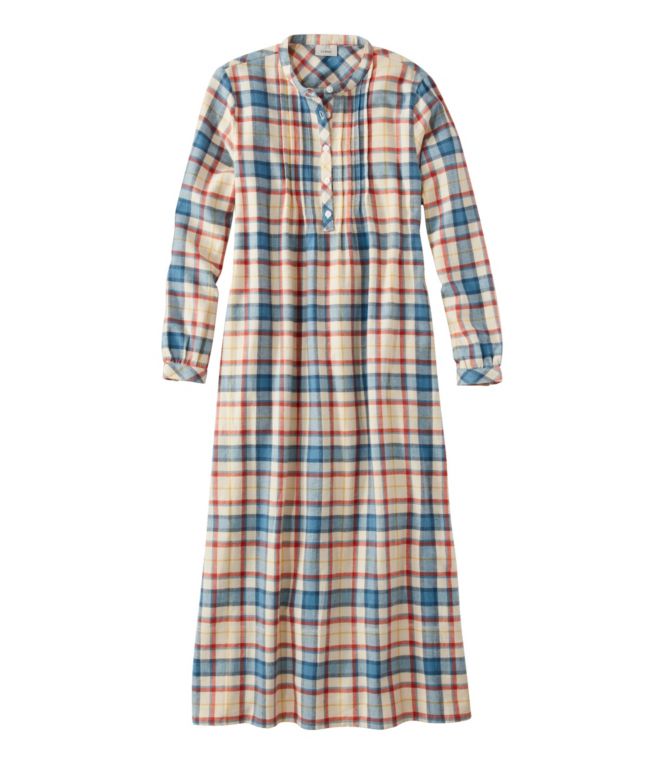 Women's Scotch Plaid Flannel Nightgown - LLBeanoutlets