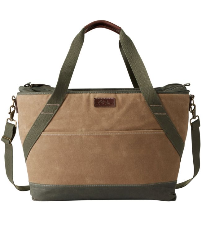 Insulated Waxed-Canvas Tote, Large - LLBeanoutlets