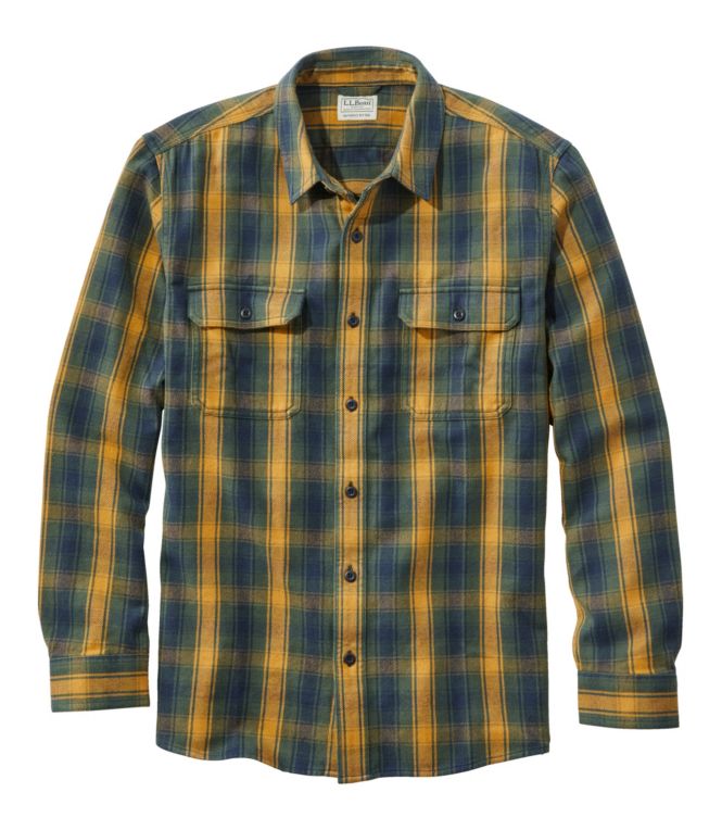 Men's Organic Flannel Shirt, Slightly Fitted - LLBeanoutlets