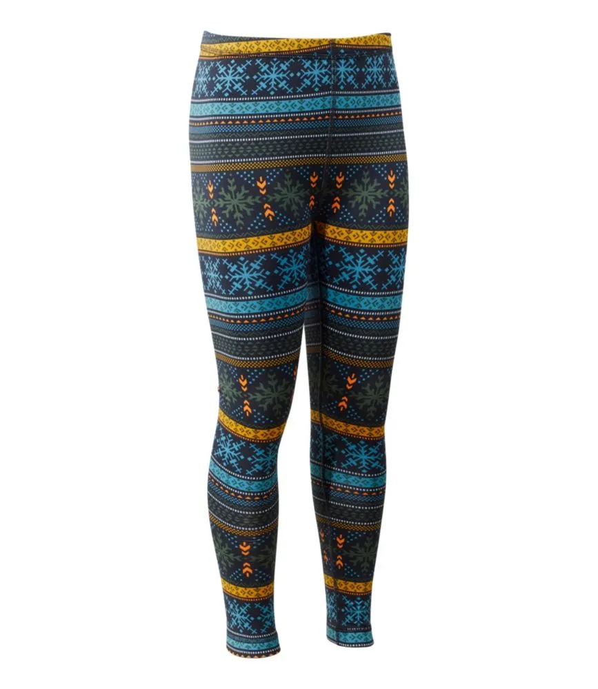 Kids' Wicked Warm Long Underwear, Expedition-Weight Print Pants - LLBeanoutlets