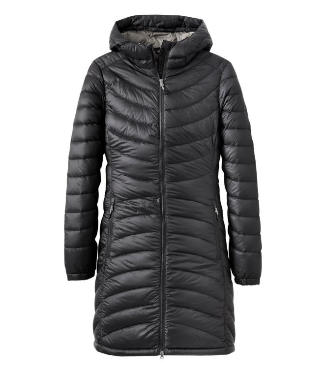 Women's Ultralight 850 Down Hooded Coat, Three-Quarter Length - LLBeanoutlets