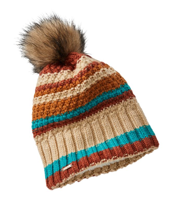 Women's Wicked Cozy Knit Pom Hat, Stripe - LLBeanoutlets