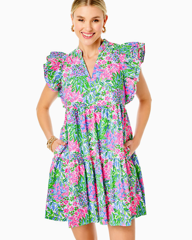 Aldena Ruffle Sleeve Cotton Dress - LLBeanoutlets