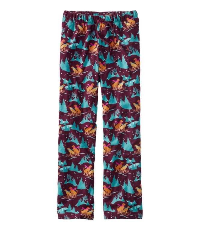 L.L.Bean Flannel Sleep Pants, Print Fleece-Lined - LLBeanoutlets