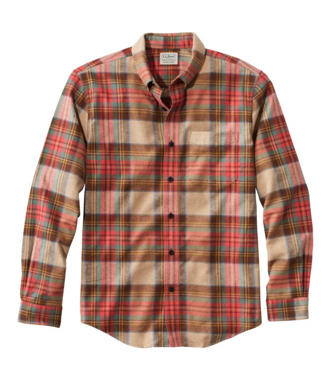 Men's Scotch Plaid Flannel Shirt, Slightly Fitted - LLBeanoutlets
