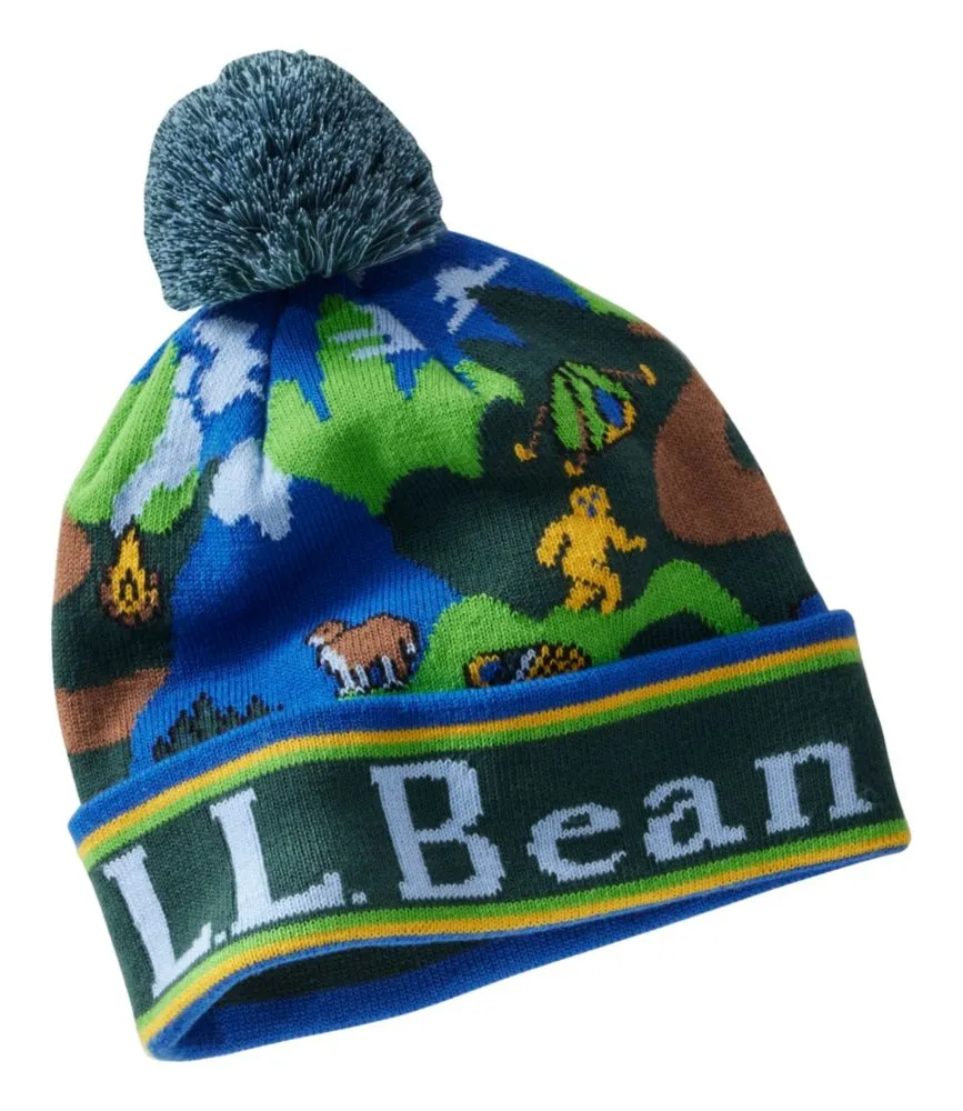 Kids' L.L.Bean Pom Hat, Landscape - LLBeanoutlets