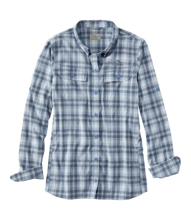 Women's No Fly Zone Long-Sleeve Shirt, Plaid - LLBeanoutlets