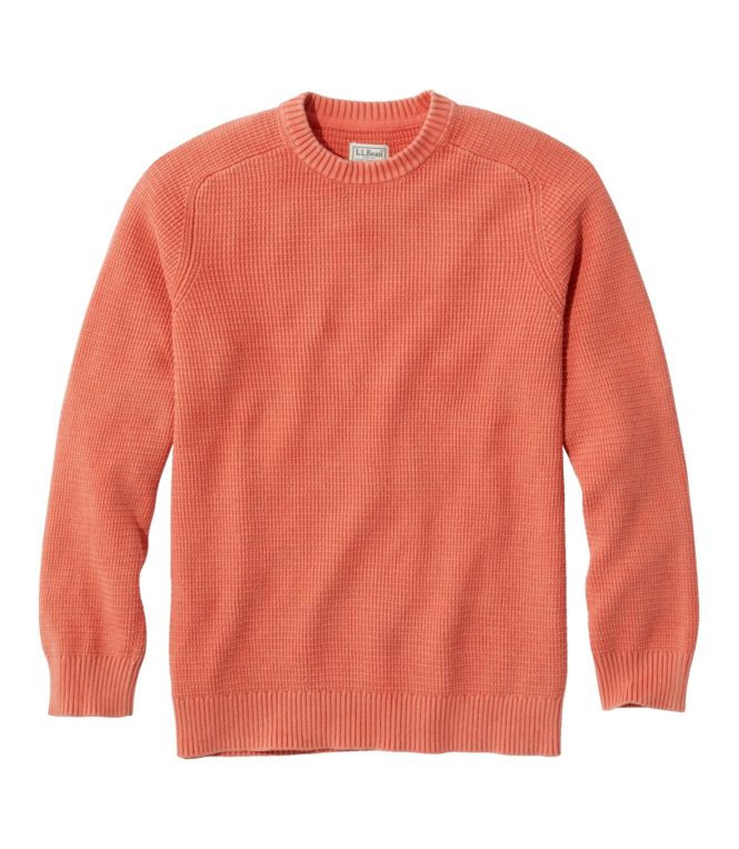 Men's Textured Washed Cotton Sweaters, Crewneck - LLBeanoutlets