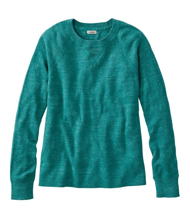 Women's Organic Cotton Slub Sweater, Crewneck Sweatshirt - LLBeanoutlets