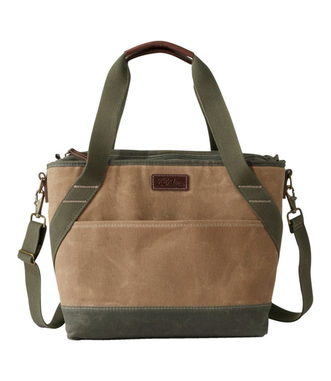 Insulated Waxed-Canvas Tote, Medium - LLBeanoutlets