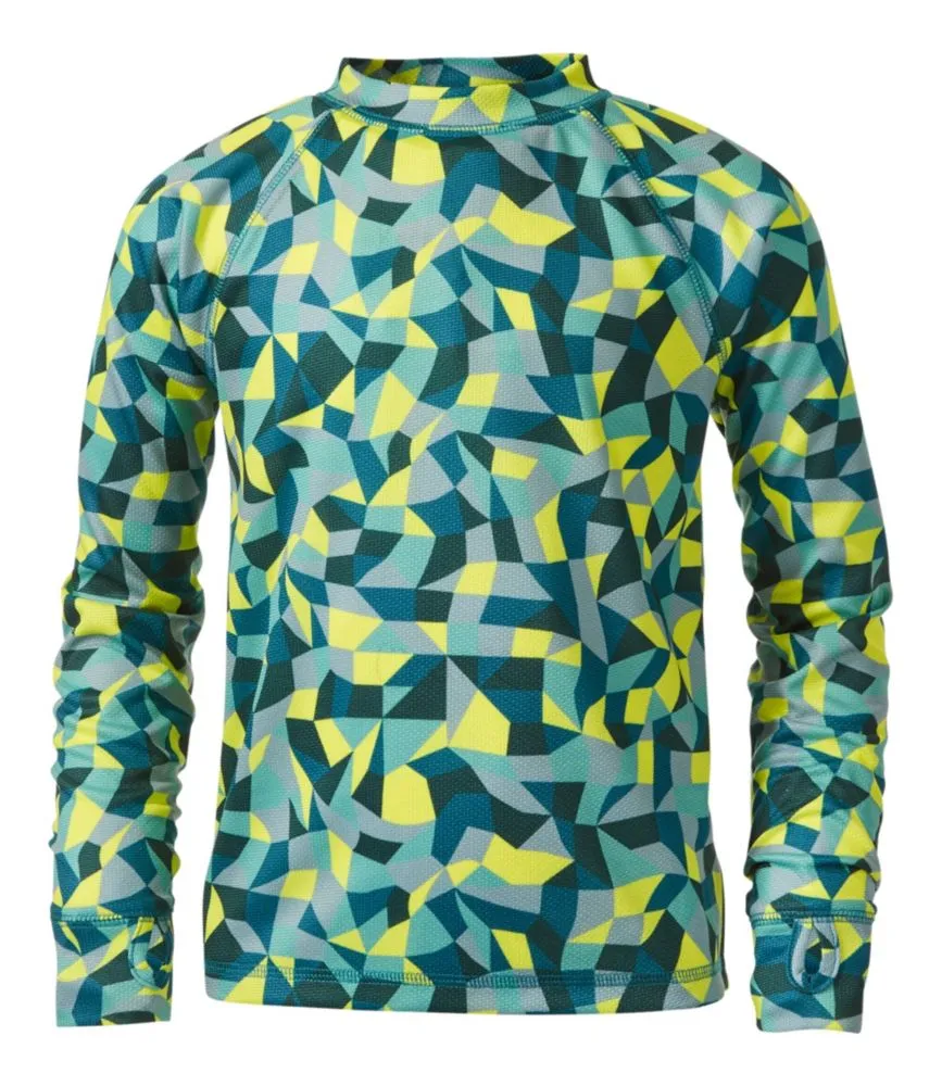 Kids' Wicked Warm Midweight Long Underwear, Top Print - LLBeanoutlets