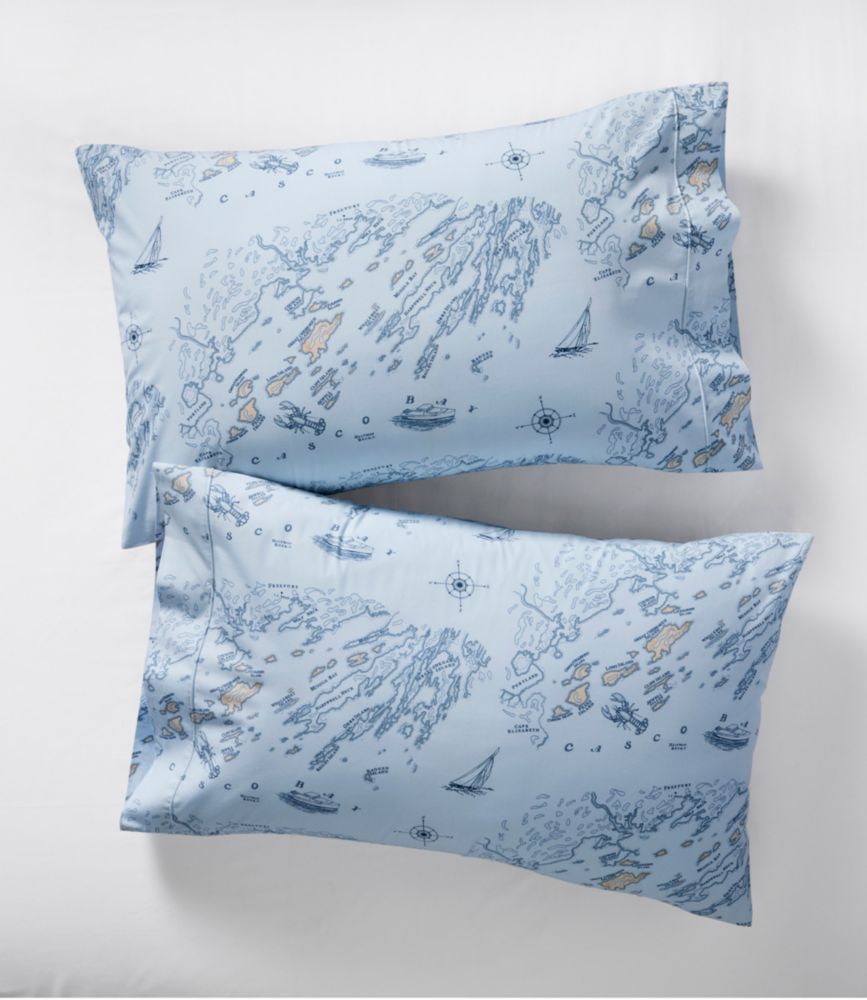 Nautical Map Percale Sheet Collection - LLBeanoutlets