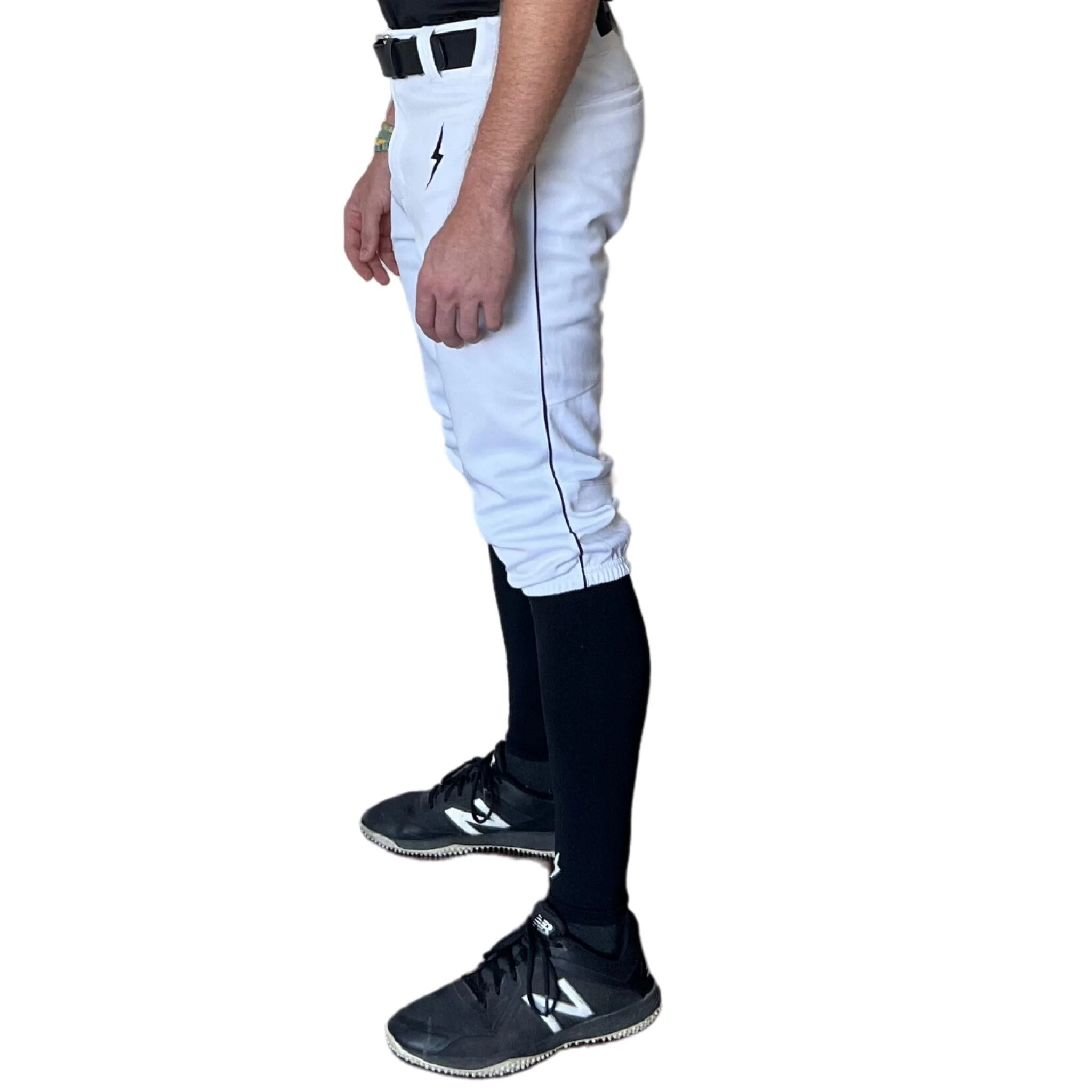 BRUCE BOLT Premium Pro Baseball Knicker - WHITE w/ Black - LLBeanoutlets