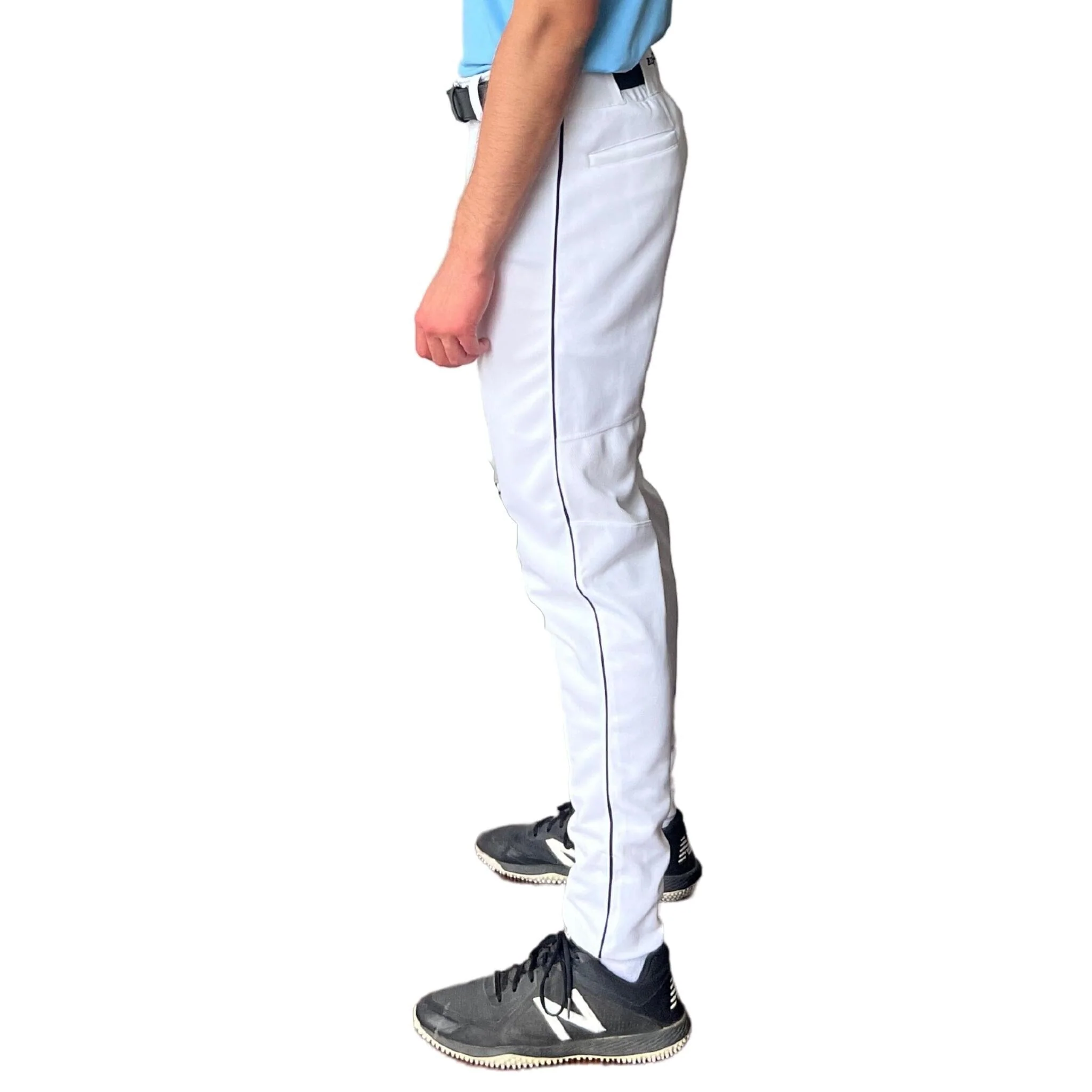 BRUCE BOLT Premium Pro Baseball Pant - WHITE w/ Black Piping - LLBeanoutlets