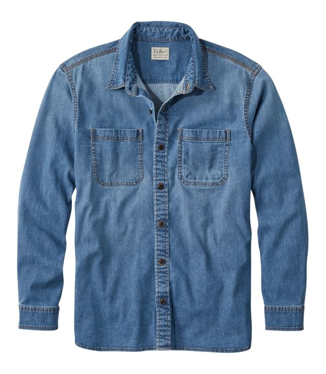 Men's BeanFlex? Denim Shirt, Traditional Untucked Fit - LLBeanoutlets