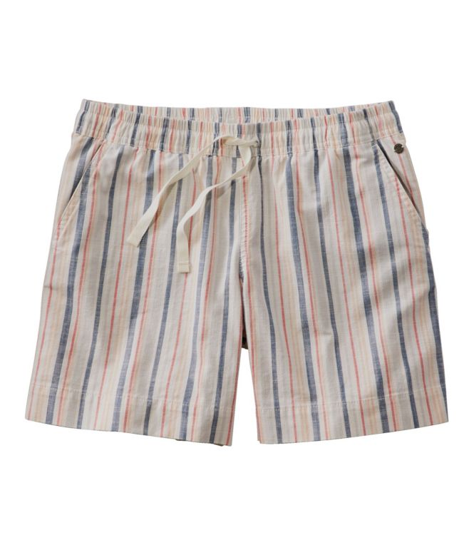 Women's Lakewashed Dock Shorts, Mid-Rise Stripe - LLBeanoutlets