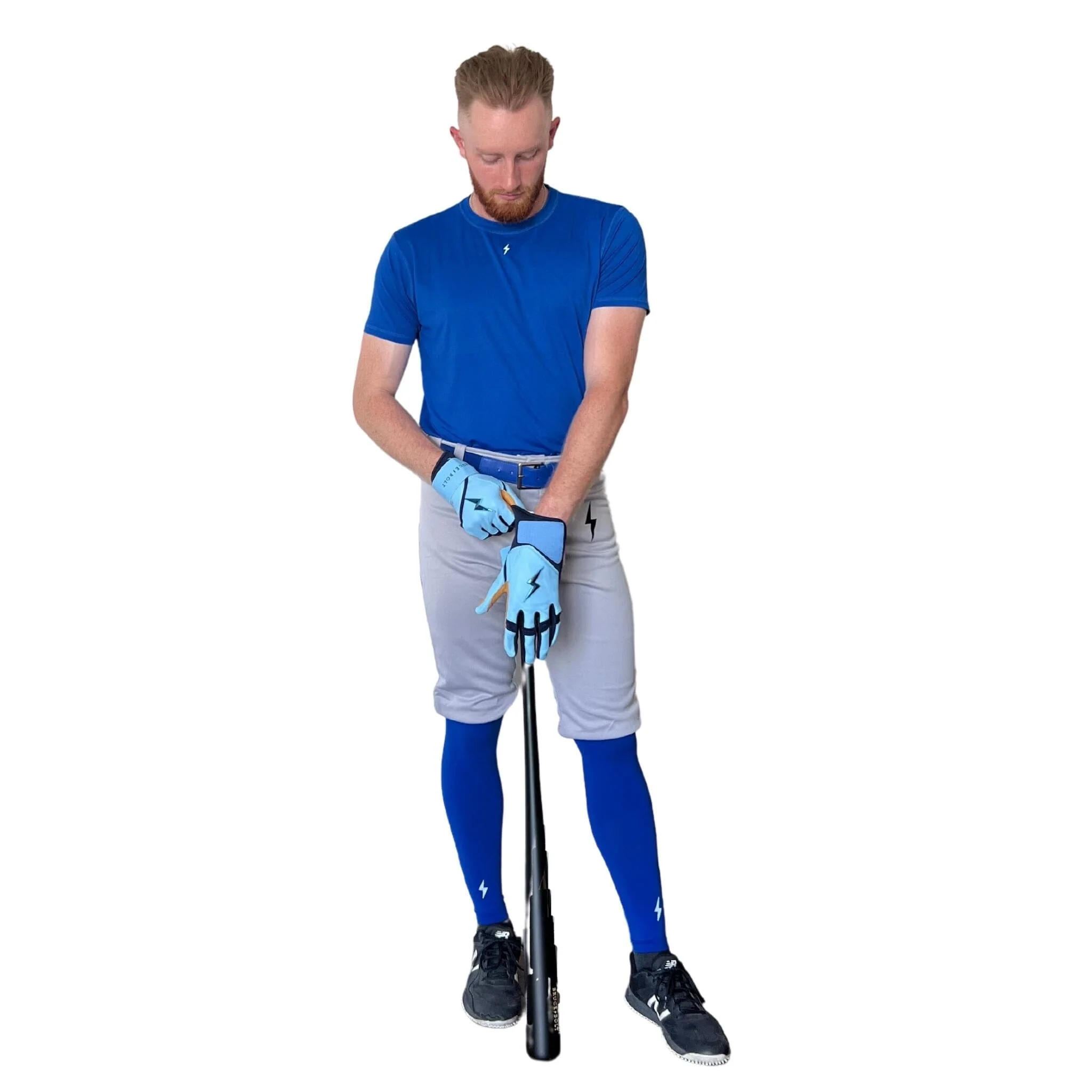 BRUCE BOLT Premium Pro Baseball Short - GREY w/ Royal - LLBeanoutlets