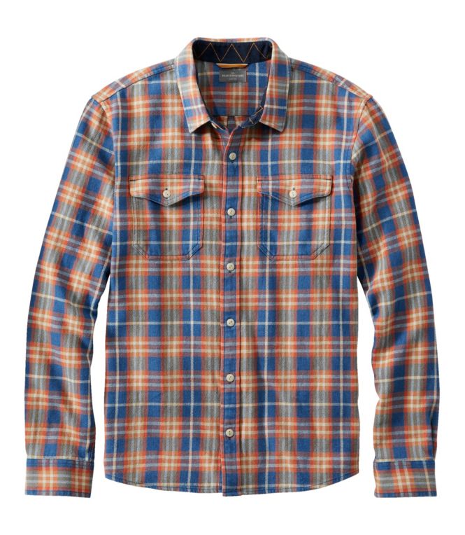 Men's Signature Washed Indigo Shirt, Long-Sleeve - LLBeanoutlets