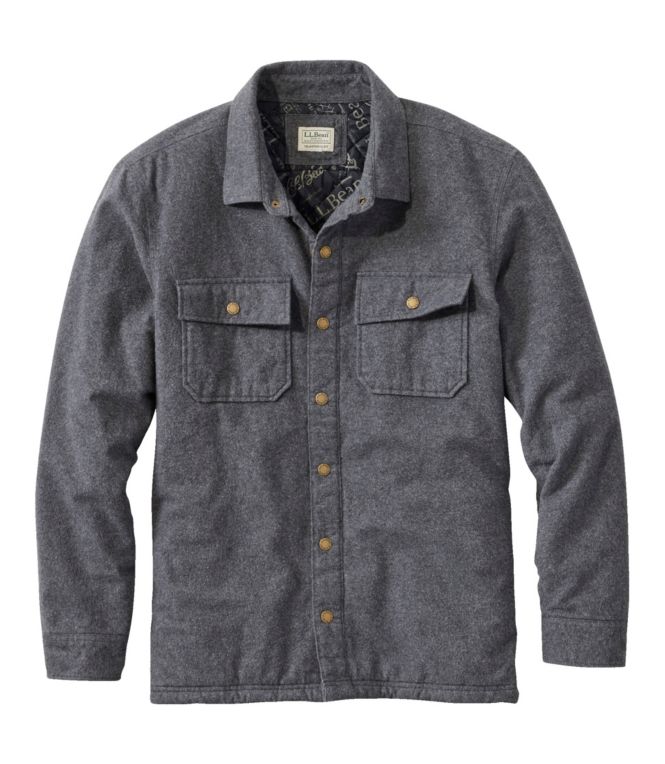 Men's PrimaLoft Lined Chamois Shirt Jac, Traditional Untucked Fit - LLBeanoutlets