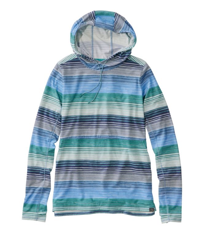 Women's Everyday SunSmart? Hooded Pullover, Long-Sleeve Stripe - LLBeanoutlets