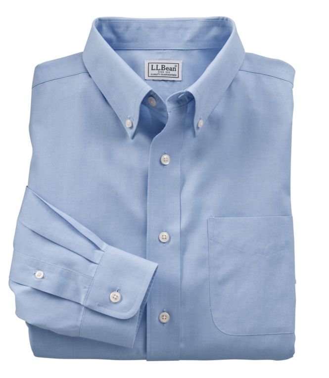 Men's Wrinkle-Free Pinpoint Oxford Cloth Shirt, Traditional Fit - LLBeanoutlets