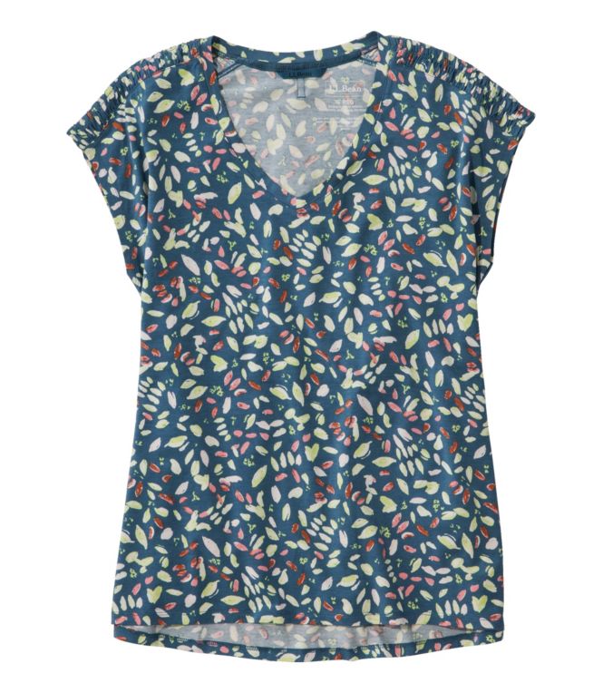 Women's Beyond Soft V-Neck Tee, Short-Sleeve Print - LLBeanoutlets