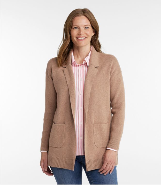 Women's Wicked Soft Cotton/Cashmere Coatigan Sweater - LLBeanoutlets