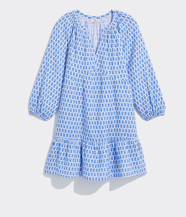 Seastitch Floral Block Print Dress - LLBeanoutlets