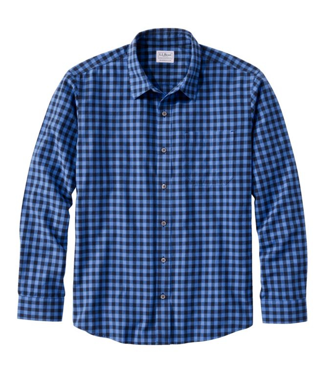 Men's Wrinkle-Free Ultrasoft Brushed Cotton Shirt, Long-Sleeve, Traditional Untucked Fit - LLBeanoutlets