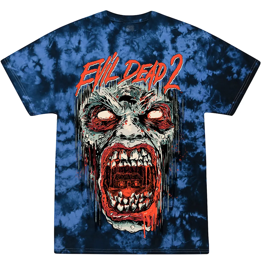 EVIL DEAD 2: POSSESSION - T-SHIRT (GROOVY BLACK & BLUE TIE DYE) - LLBeanoutlets