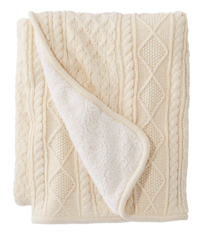 Fisherman Cabled Fleece Throw - LLBeanoutlets