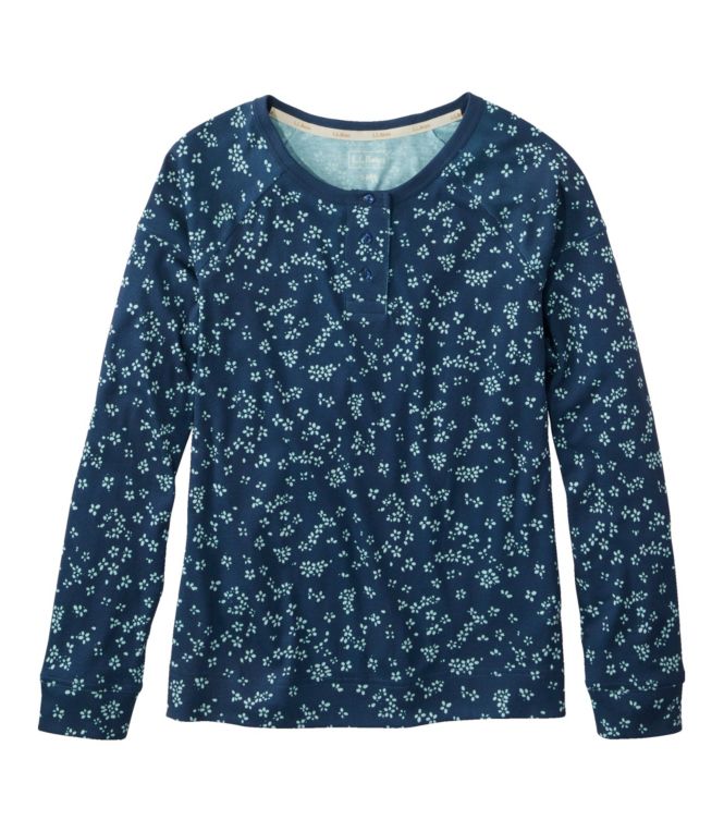 Women's Restorative Sleepwear, Long-Sleeve Henley Print - LLBeanoutlets