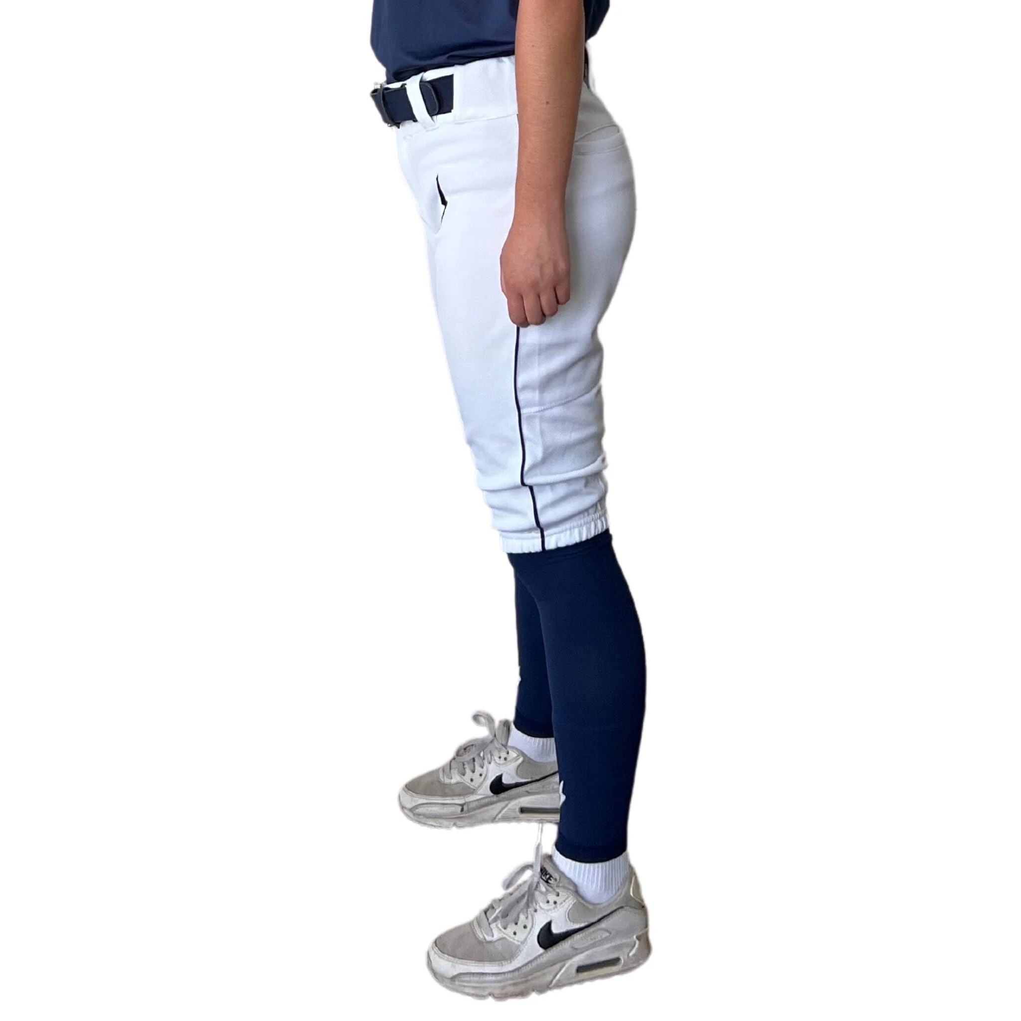 BRUCE BOLT Premium Pro Softball Knicker - WHITE w/ Navy - LLBeanoutlets