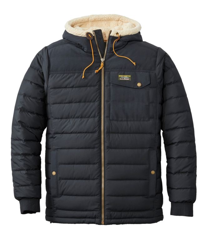 Men's Mountain Classic Down Hooded Jacket, Sherpa-Lined - LLBeanoutlets