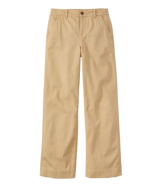Women's Comfort Stretch Pants, Mid-Rise Wide-Leg Chino - LLBeanoutlets