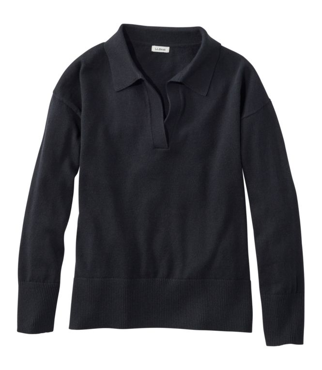 Women's Cotton/Cashmere Sweater, Polo - LLBeanoutlets