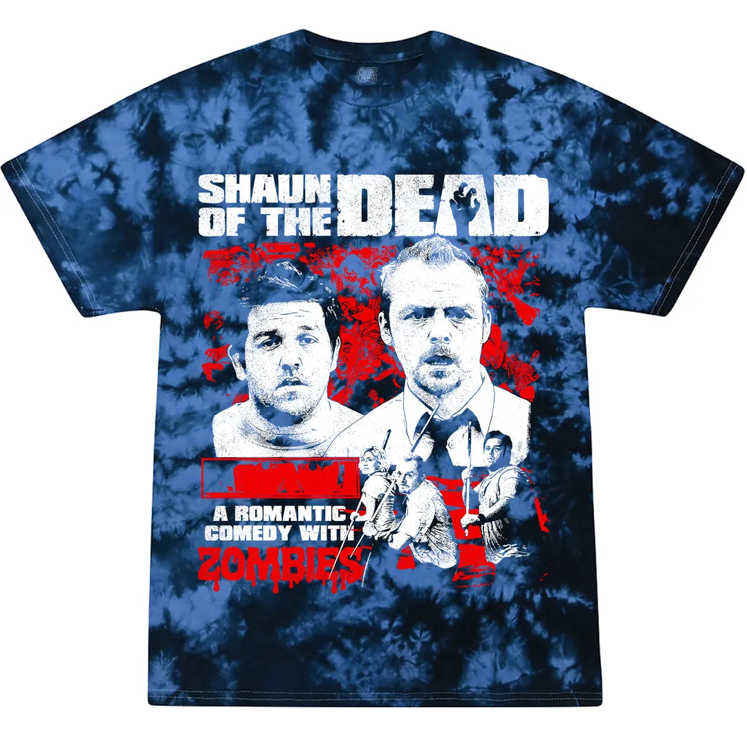 SHAUN OF THE DEAD: A ROMANTIC COMEDY - T-SHIRT (UNDEAD BLUE TIE DYE) - LLBeanoutlets