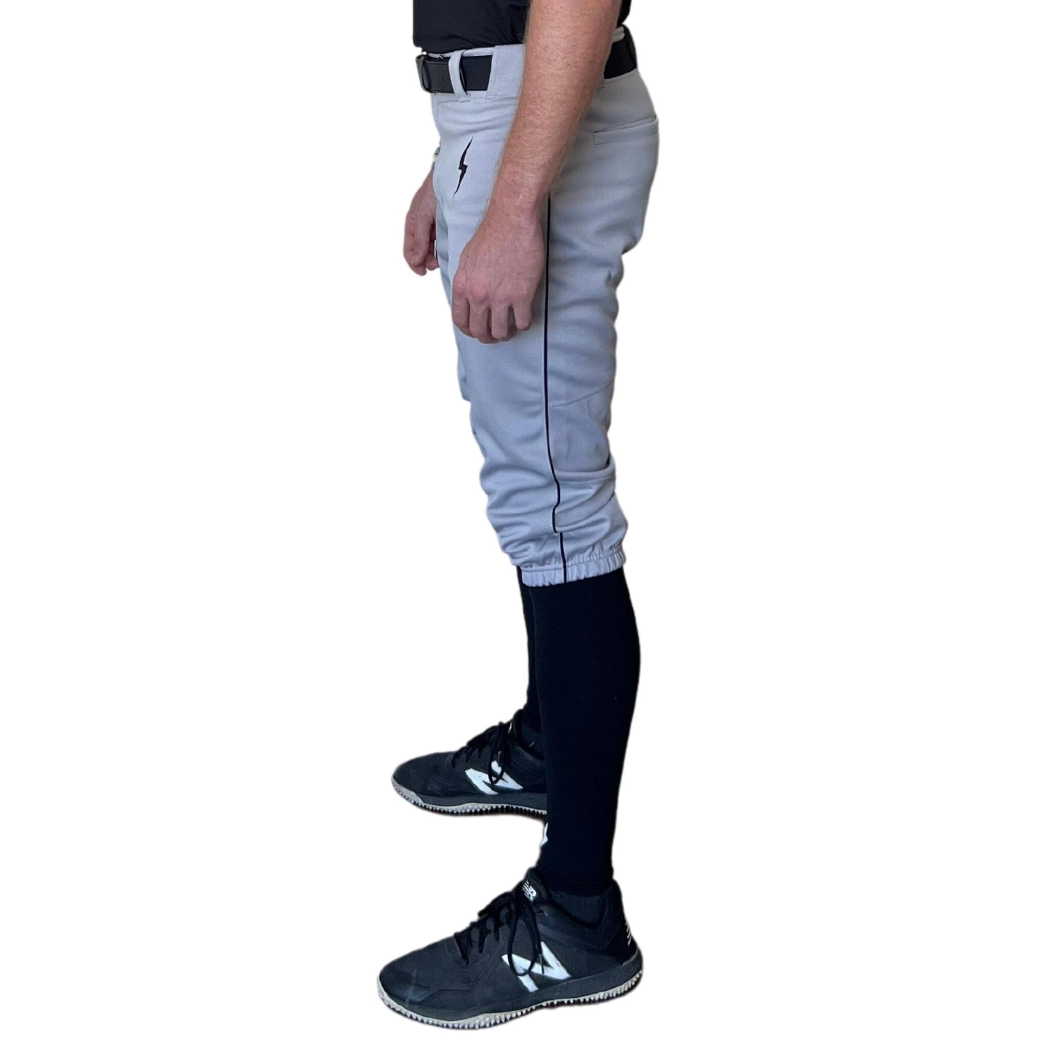 BRUCE BOLT Premium Pro Baseball Knicker - GREY w/ Black - LLBeanoutlets