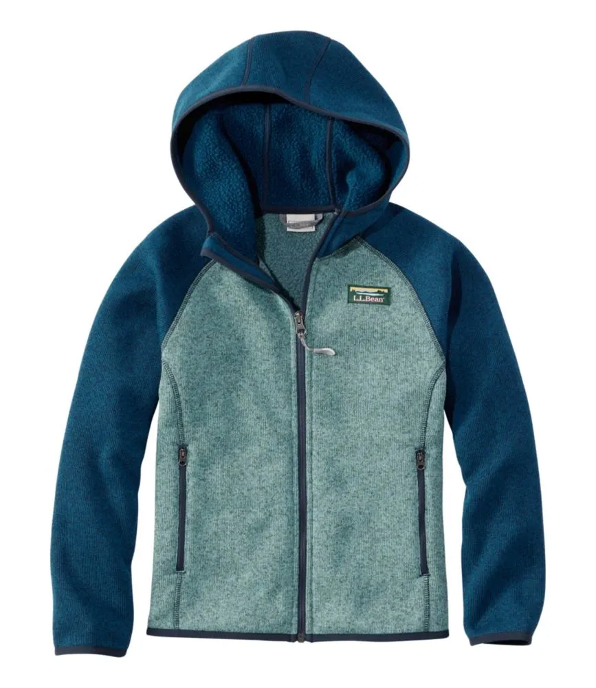 Kids' L.L.Bean's Sweater Fleece, Hooded Colorblock - LLBeanoutlets