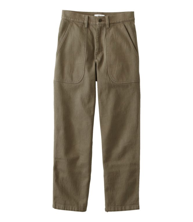 Women's Signature Washed Cotton Barrel Pants, High-Rise Tapered Leg - LLBeanoutlets