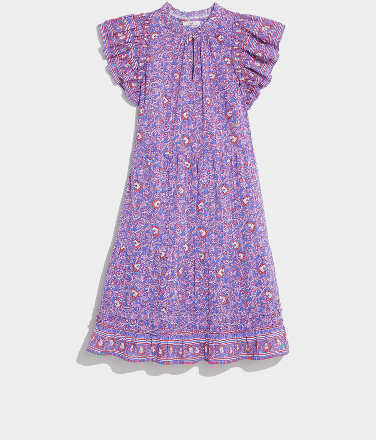 Katama Tile Tiered Ruffle Dress - LLBeanoutlets